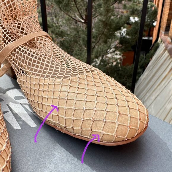 Jeffrey Campbell Magic Hour Mesh Heels Ballet Mary Jane Strap Cream Womens 8.5 - Picture 9 of 15